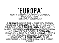 Europa, Filmpoem
